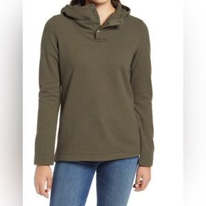 North Face Women’s Knit Stitch Green Fleece Hoodie Sweatshirt Size M Medium